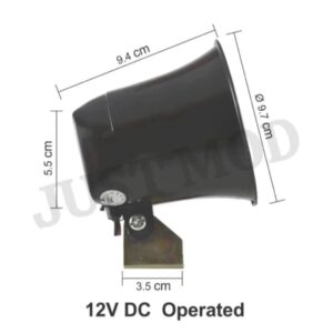 Silicon siren 12V DC -110 DB Police Siren Sound Plastic Security Alarm (Black Color, Medium) (Also for Bikes &