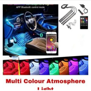Multicolour Car Ambient & Atmosphere Lights – 9pcs with Remote & App Control | Fancy Interior Glow