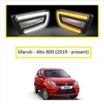 Alto 2019 Drl Fog Lamp cover with Running indicator Matrix Style ( Pack of 2 )