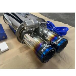 Remus Car Exhaust Valvetronic Exhaust Vacuum Kit With Proper Kit Compatible Petrol/Diesel Cars (Titanium Double Tip)