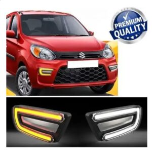 Alto 2019 Drl Fog Lamp cover with Running indicator Matrix Style ( Pack of 2 )