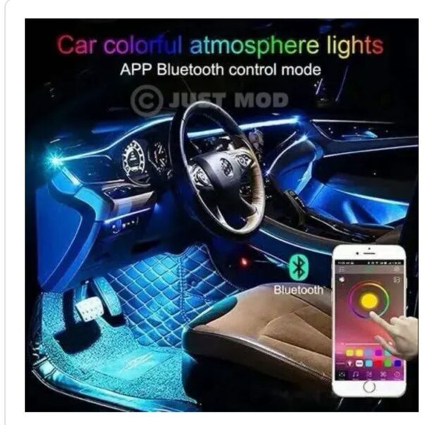 Interior Ambient Car LED Strip Lights – RGB 5-in-1 Kit with App, Remote & Music Sync | Smart Lighting Upgrade - Image 3
