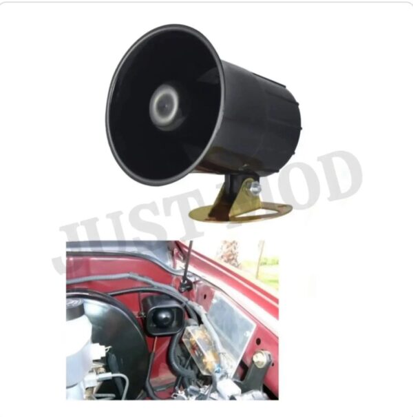 Silicon siren 12V DC -110 DB Police Siren Sound Plastic Security Alarm (Black Color, Medium) (Also for Bikes & - Image 3