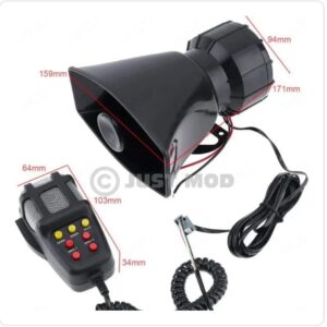 Car Siren Horn 7 Tone Sound Siren Mic PA Speaker Car System – 80W Emergency Sound Electric Horn-12V