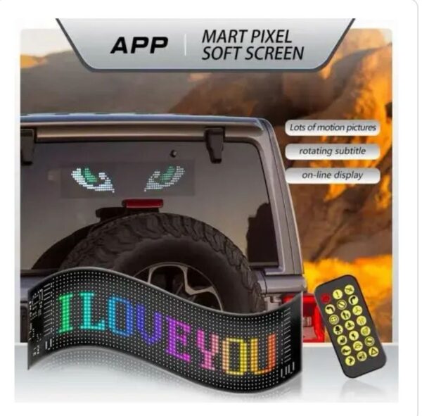 13-Inch Bluetooth LED Sign for Car – App Controlled, Flexible Matrix Display | DIY Programmable Scrolling Text - Image 2