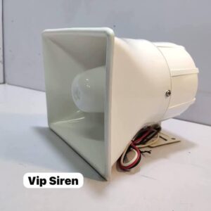 VIP Car Police Siren 110W – Square Shape, Single Sound, Waterproof Design (Pack of 1, White Color)