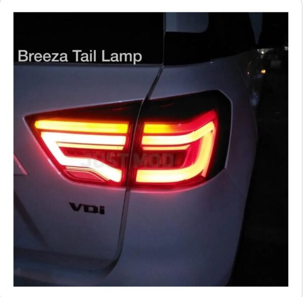 Maruti Suzuki Brezza 2016-2020 Audi Style Matrix Modified LED Tail lights (Set of 2 Pcs.) - Image 2