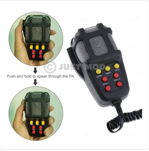 Car Siren Horn 7 Tone Sound Siren Mic PA Speaker Car System - 80W Emergency Sound Electric Horn-12V - Image 4