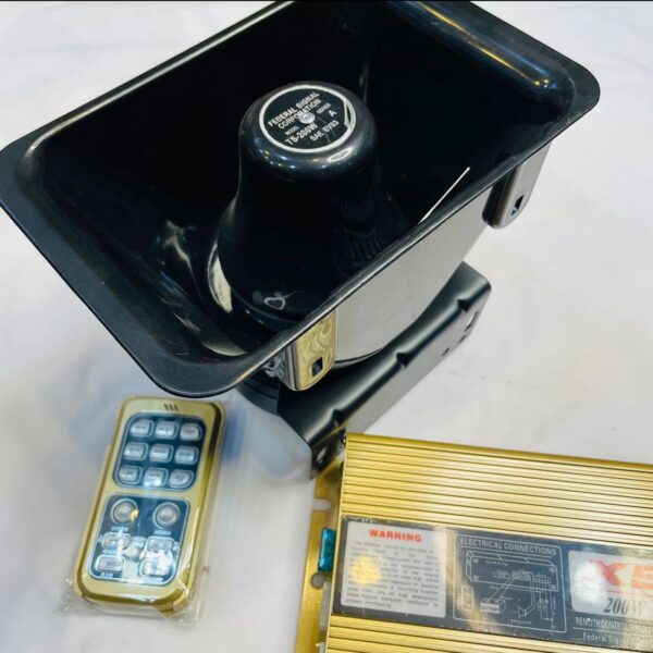 200 Watt Multi Sound Remote Siren With Amplifier Metal Universal For Cars Ambulance Police Car. - Image 2