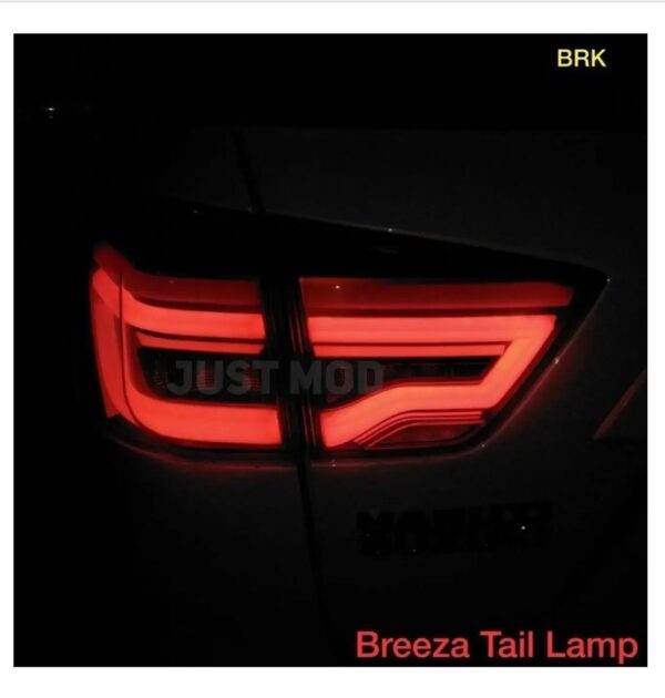 Maruti Suzuki Brezza 2016-2020 Audi Style Matrix Modified LED Tail lights (Set of 2 Pcs.) - Image 3
