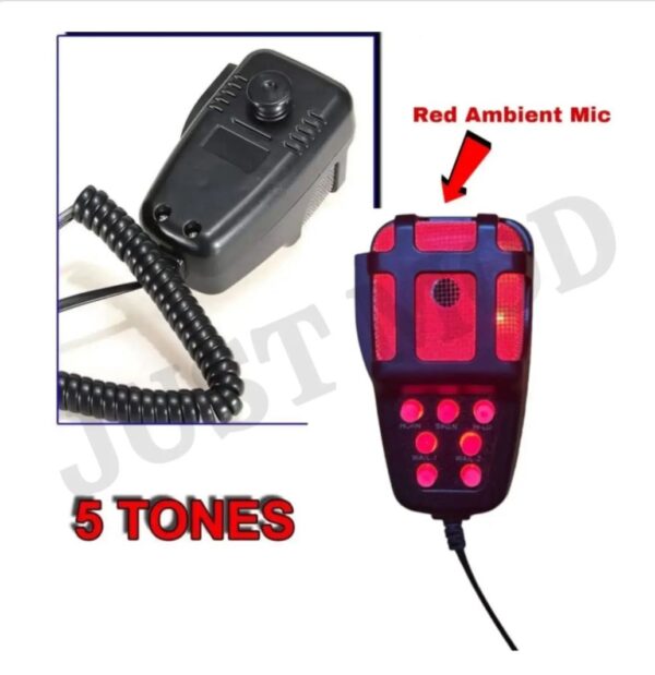 Police Car Horn Siren Hooter 12V 100W 5 Tone Sound Car Siren Vehicle Horn with Red Led Mic Speaker. - Image 4
