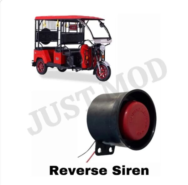 Electric Rickshaw, Car 4 Tone Chee Reverse Back Siren Alarm Anti Theft siren 12Volt - Image 3