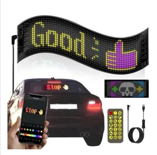13-Inch Bluetooth LED Sign for Car – App Controlled, Flexible Matrix Display | DIY Programmable Scrolling Text - Image 3