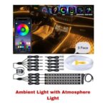 Multicolour Car Ambient & Atmosphere Lights – 9pcs with Remote & App Control | Fancy Interior Glow