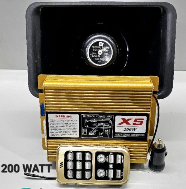 200 Watt Multi Sound Remote Siren With Amplifier Metal Universal For Cars Ambulance Police Car. - Image 3