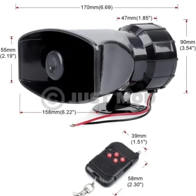 7-Tone Loud Car Siren Horn – Powerful 12V 100W Ambulance & Traffic Hooter with Remote