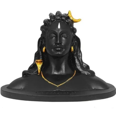 Adiyogi Decorative Showpiece – Premium 11.5cm Black Polyresin Idol for Car Dashboard or Home Table | JUSTMOD