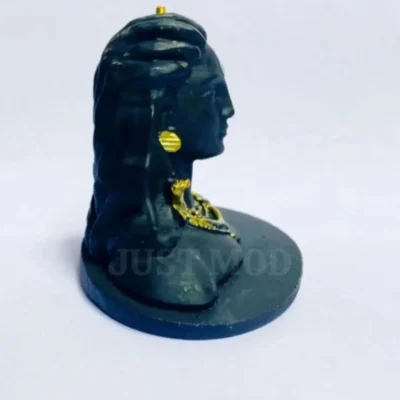 Small Adiyogi Decorative Showpiece – Premium 8cm Black Clay Idol for Car Dashboard or Home Decor | JUSTMOD