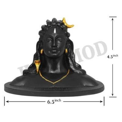 Adiyogi Decorative Showpiece – Premium 11.5cm Black Polyresin Idol for Car Dashboard or Home Table | JUSTMOD