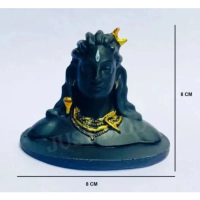 Small Adiyogi Decorative Showpiece – Premium 8cm Black Clay Idol for Car Dashboard or Home Decor | JUSTMOD