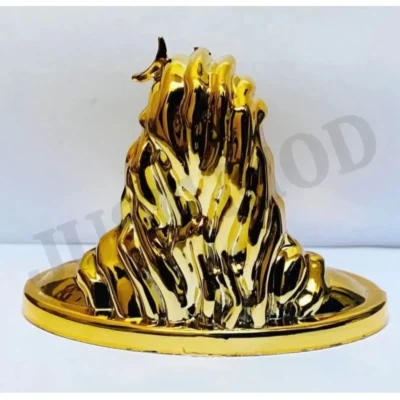 Golden Shiv Ji Adiyogi Decorative Showpiece – Premium 7cm Clay Idol for Car Dashboard or Table | (Gold Finish) | JUSTMOD