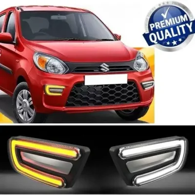 Alto 2019 DRL Fog Lamp Cover – Premium Matrix Style with Running Indicator | (Pack of 2) | JUSTMOD