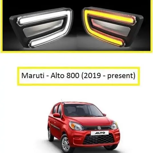 Alto 2019 DRL Fog Lamp Cover – Premium Matrix Style with Running Indicator | (Pack of 2) | JUSTMOD