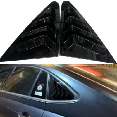 Black Virtus Side Window Louvers – Premium Lightweight ABS Rear Window Shutter Set for Sporty Car Styling | JUSTMOD