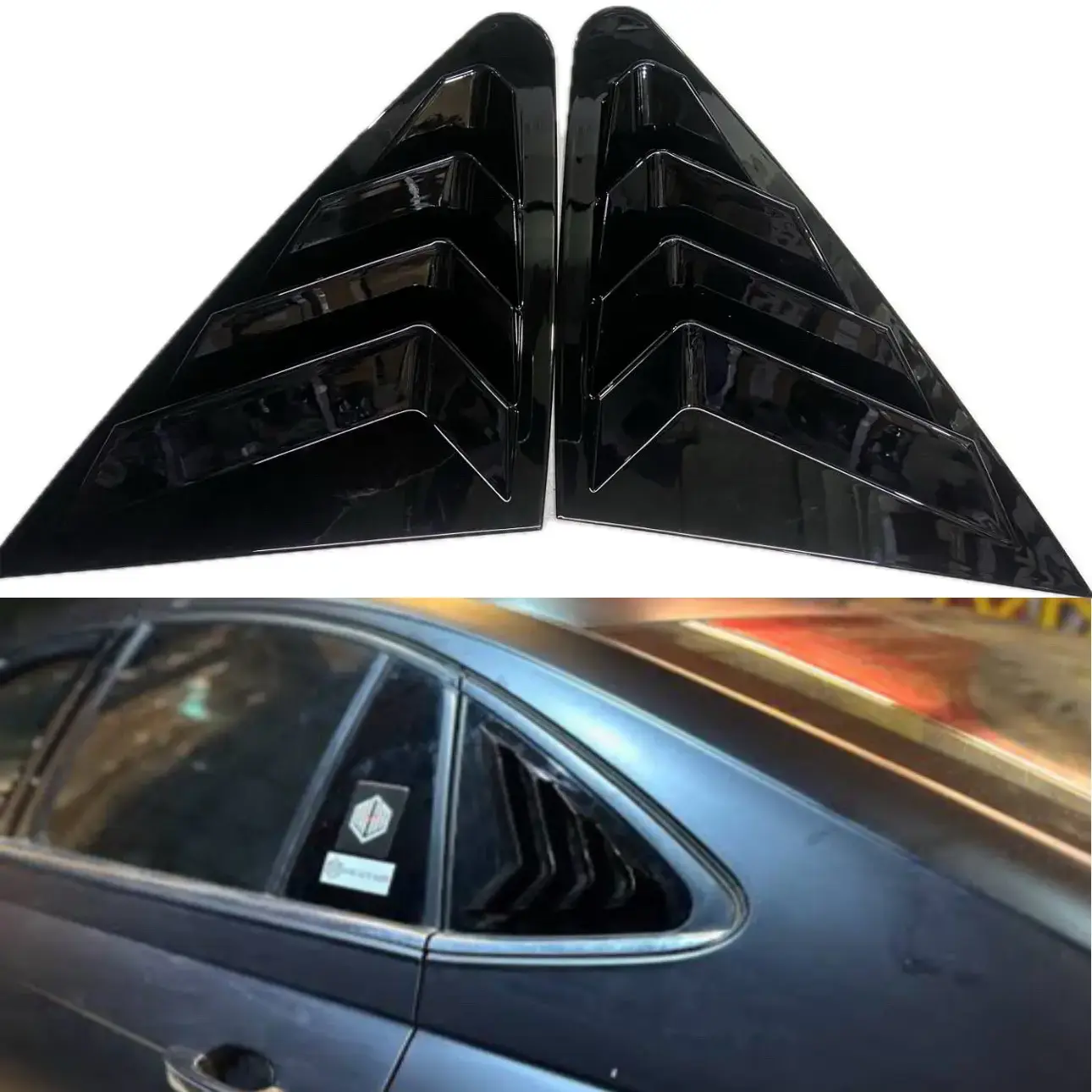 Black Virtus Side Window Louvers