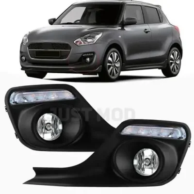Alto 2019 DRL Fog Lamp Cover – Premium Matrix Style with Running Indicator Function | (Pack of 2) | JUSTMOD