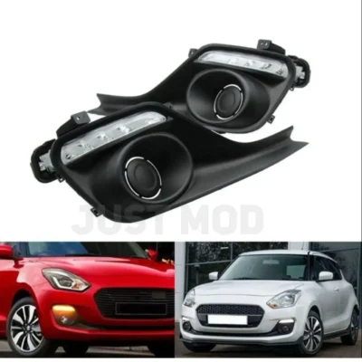 Alto 2019 DRL Fog Lamp Cover – Premium Matrix Style with Running Indicator Function |  (Pack of 2) | JUSTMOD