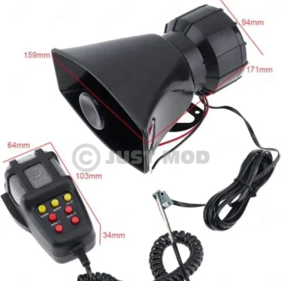 Car Siren Horn – Powerful 7-Tone 80W PA Mic Speaker System for 12V Vehicles | JUSTMOD