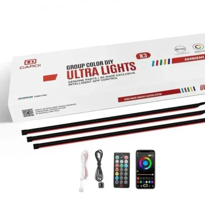 Cardi K3 Active Ultra RGB Ambient Lights – Premium 10-Piece Interior LED Kit for Cars with Smart App Control | JUSTMOD