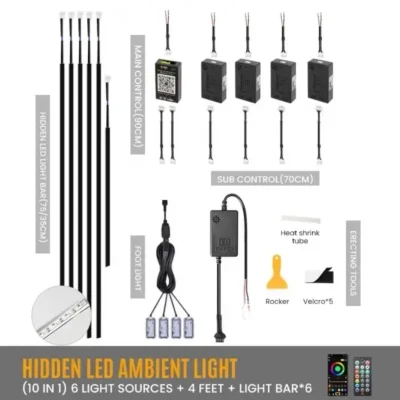Cardi K3 Active Ultra RGB Ambient Lights – Premium 10-Piece Interior LED Kit for Cars with Smart App Control | JUSTMOD