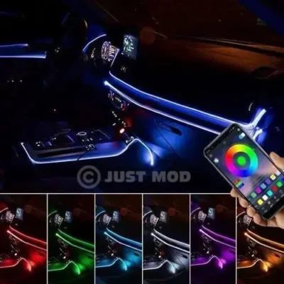 Interior Ambient Car LED Strip Lights – Premium RGB 5-in-1 Kit with Remote, App & Music Sync | JUSTMOD