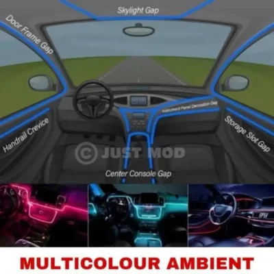 Interior Ambient Car LED Strip Lights – Premium RGB 5-in-1 Kit with Remote, App & Music Sync | JUSTMOD