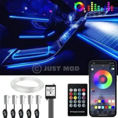 Interior Ambient Car LED Strip Lights – Premium RGB 5-in-1 Kit with Remote, App & Music Sync | JUSTMOD