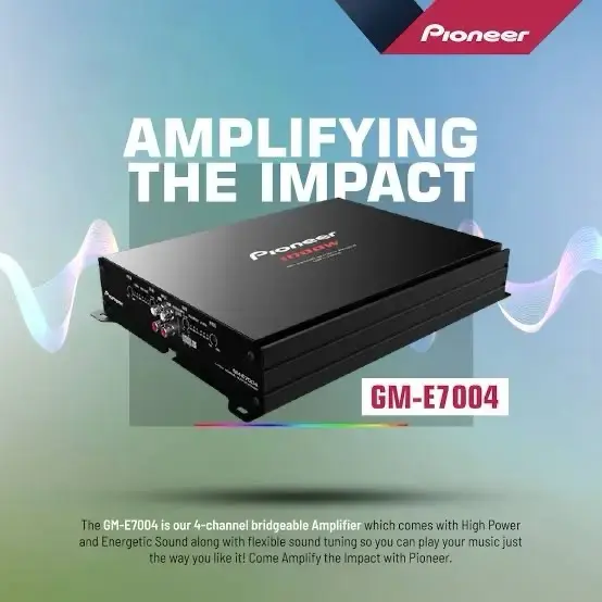 Pioneer GM-E7004 4-Channel Amplifier – High-Power 4x70W RMS Audio Amp for Car Sound | JUSTMOD