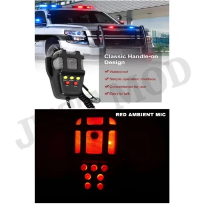12V 100W Police Car Siren Hooter Horn – Powerful 5-Tone Red LED Mic Speaker | JUSTMOD