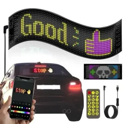 13-Inch LED Sign Board – Premium Bluetooth App Controlled Flexible Matrix Display for Car, Shop, Hotel | JUSTMOD