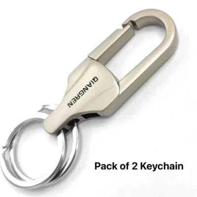 QIANGREN Heavy Metal Keychain – Premium Stainless Steel Key Ring for Car & Bike Lovers | Pack of 2 Pieces | JUSTMOD