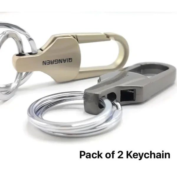 QIANGREN Heavy Metal Keychain – Premium Stainless Steel Key Ring for Car & Bike Lovers | Pack of 2 Pieces | JUSTMOD