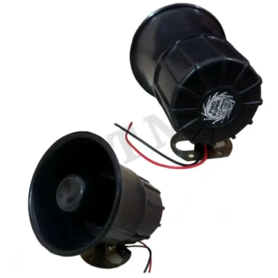 Silicon 12V DC -110DB Police Siren – Powerful Black Security Alarm for Cars & Bikes | JUSTMOD