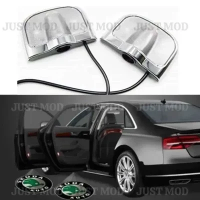 Skoda Car Door LED Ghost Shadow Projector Lights – Premium Stylish Entry Logo Lamp | (Pack of 2) | JUSTMOD