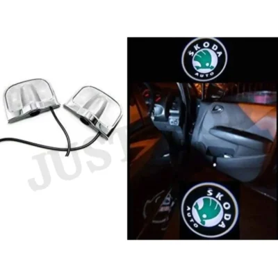 Skoda Car Door LED Ghost Shadow Projector Lights – Premium Stylish Entry Logo Lamp | (Pack of 2) | JUSTMOD