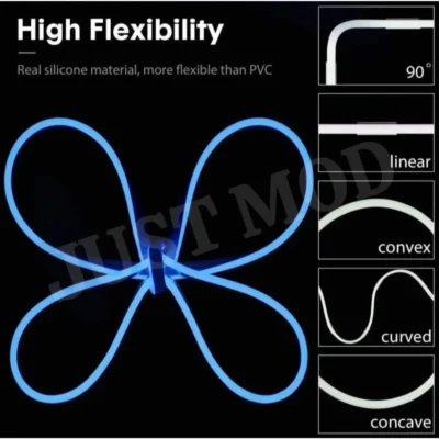 Blue Neon LED Flexible Glow Tube – Premium 12V 5M Car Light Strip for Interior & Exterior Fancy Styling | JUSTMOD