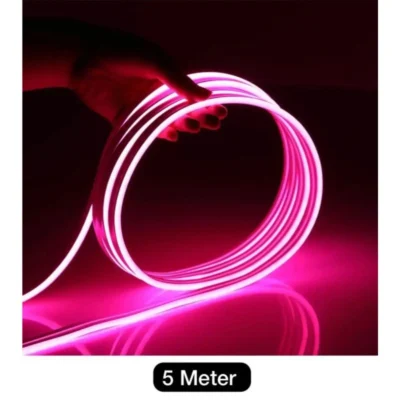 Pink Neon LED Flexible Glow Tube – Premium 12V 5M Car Light Strip for Interior & Exterior Fancy Styling | JUSTMOD