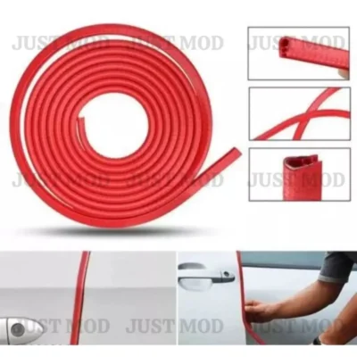 Red Car Door Edge Rubber Seal – Premium 5M Noise Insulation Strip for Window, Trunk, Hood & Pet Protection | JUSTMOD
