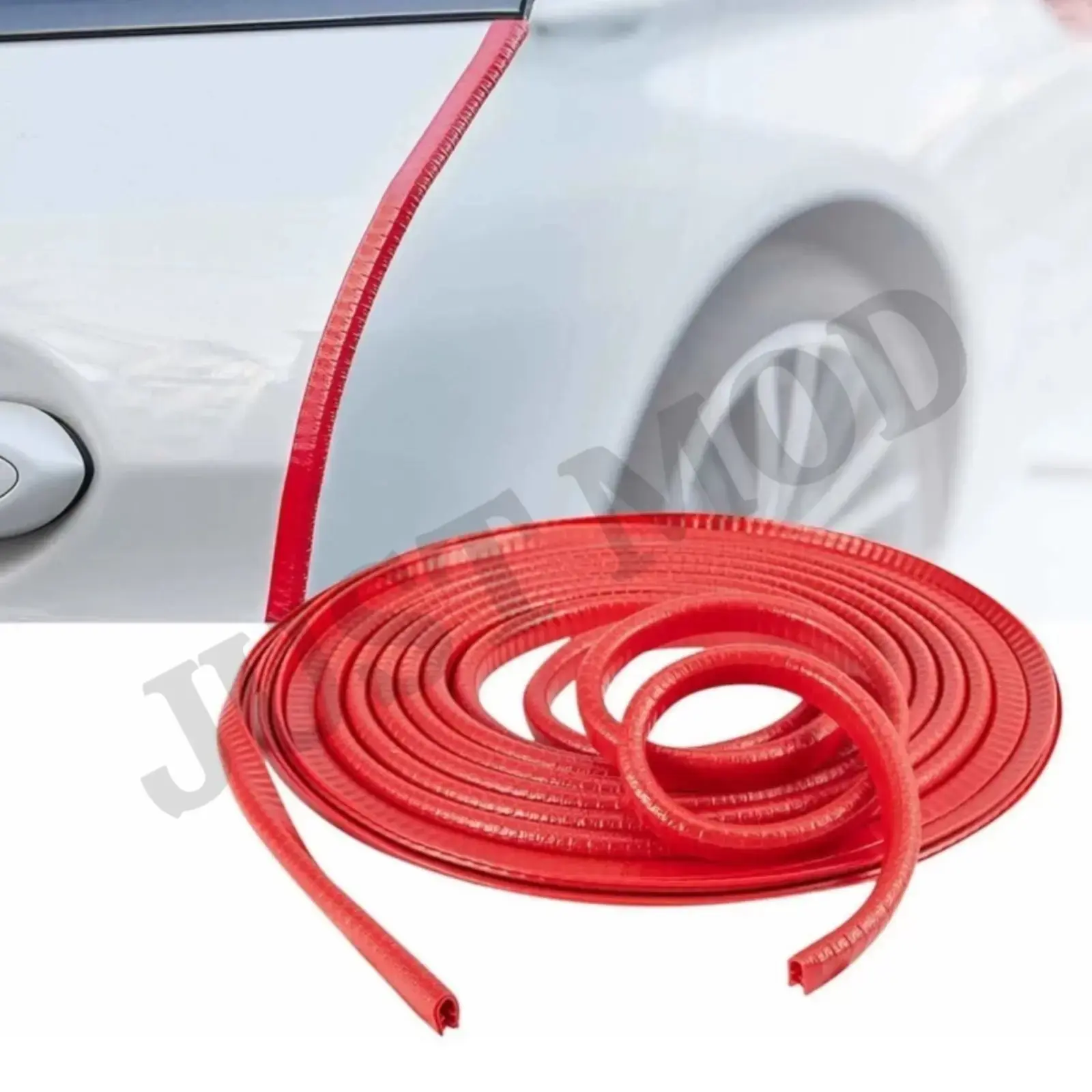 JUST MOD Red Car Door Edge Rubber Seal 5M Noise Insulation Strip