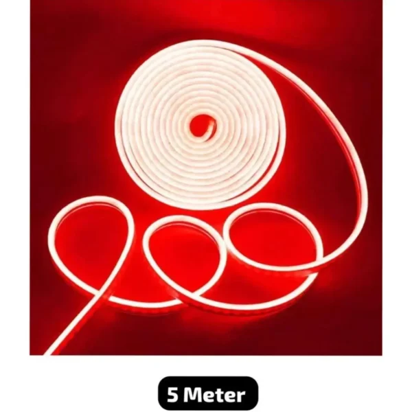 Red Neon LED Flexible Glow Tube – Premium 12V 5M Car Light Strip for Interior & Exterior Fancy Styling | JUSTMOD